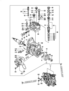  Двигатель Yanmar 3TNV82A-BDFST, узел -  Топливный насос высокого давления (ТНВД) 