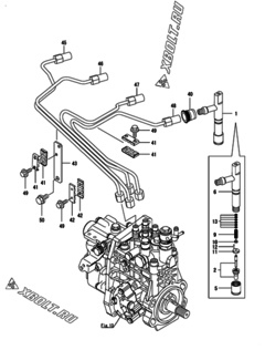  Двигатель Yanmar 4TNV106T-GGEHC, узел -  Форсунка 