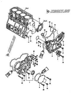  Двигатель Yanmar 4TNV106-GGEHC, узел -  Корпус редуктора 