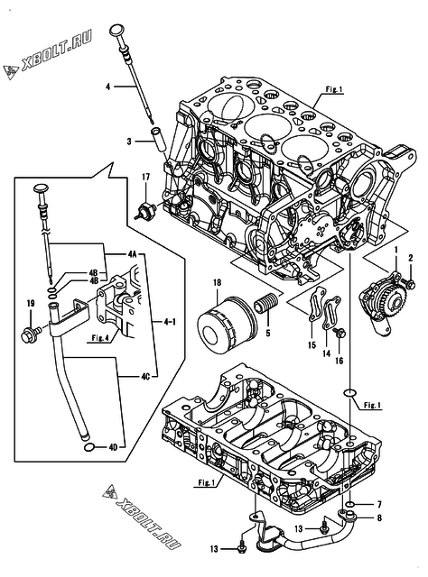  Система смазки двигателя Yanmar 3TNM72-APL