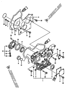  Двигатель Yanmar 4TNV84T-GGB1CT, узел -  Корпус редуктора 