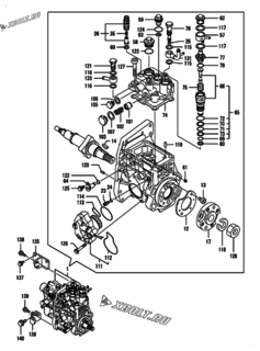  Двигатель Yanmar 4TNV94L-SSU, узел -  Топливный насос высокого давления (ТНВД) 
