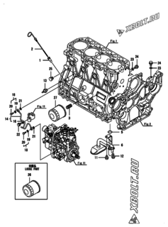  Двигатель Yanmar 4TNV94L-SXG, узел -  Система смазки 