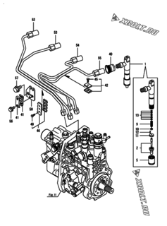  Двигатель Yanmar 4TNV94L-SXG, узел -  Форсунка 