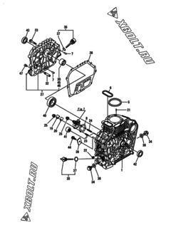  Двигатель Yanmar L100N2CA1C1JA, узел -  Блок цилиндров 