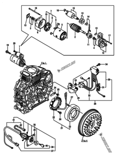  Двигатель Yanmar L100N5EA1C1AAS1, узел -  Стартер и генератор 