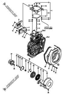  Двигатель Yanmar L100N2CA1T1AA, узел -  Пусковое устройство 