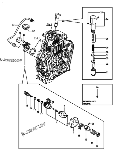  Топливный насос высокого давления (ТНВД) и форсунка двигателя Yanmar L100N5EJ1C1HAS1