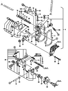  Двигатель Yanmar 3TNM68-GHFCG, узел -  Регулятор оборотов 
