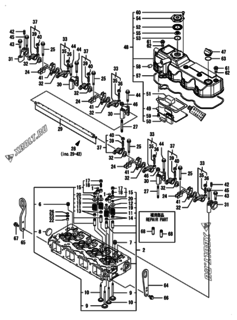  Двигатель Yanmar 4TNV98-PLYS, узел -  Головка блока цилиндров (ГБЦ) 