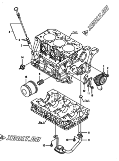  Двигатель Yanmar 3TNM68-AFS, узел -  Система смазки 