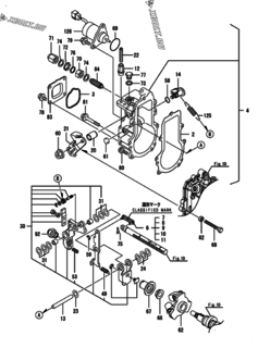  Двигатель Yanmar 3TNM68-AFS, узел -  Регулятор оборотов 