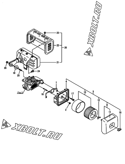  Воздушный фильтр и глушитель двигателя Yanmar L100V5-GEHC