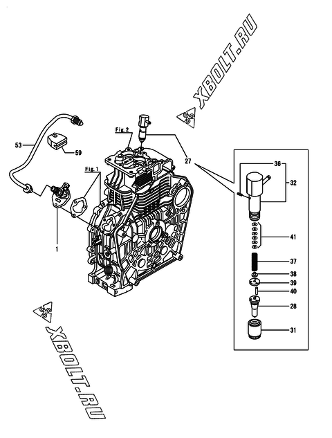  Топливный насос высокого давления (ТНВД) и форсунка двигателя Yanmar L100V5-GEHC