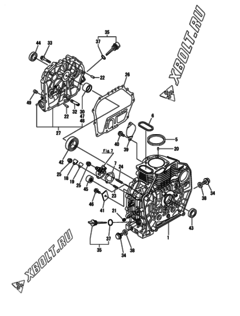  Двигатель Yanmar L70N5-GTMAYI, узел -  Блок цилиндров 