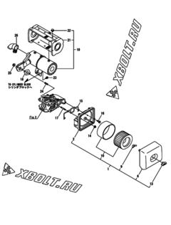  Двигатель Yanmar L70N5-GETMAYI, узел -  Воздушный фильтр и глушитель 