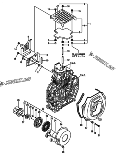  Двигатель Yanmar L70N5-GTMAYI, узел -  Пусковое устройство 