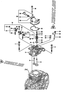  Двигатель Yanmar L70N5-PATMYI, узел -  Головка блока цилиндров (ГБЦ) 