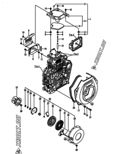  Двигатель Yanmar L100N5-MTMYI, узел -  Пусковое устройство 