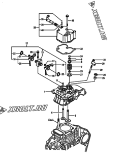  Двигатель Yanmar L48N5AF3T0AAAN, узел -  Головка блока цилиндров (ГБЦ) 