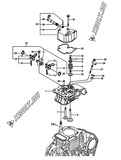  Головка блока цилиндров (ГБЦ) двигателя Yanmar L48N6CF1F7AA