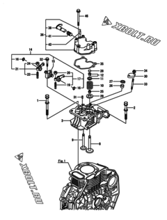  Двигатель Yanmar L70N5CK8R9CAKA, узел -  Головка блока цилиндров (ГБЦ) 