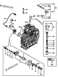  Двигатель Yanmar L70N5EA1C1HAIN, узел -  Топливный насос высокого давления (ТНВД) и форсунка 