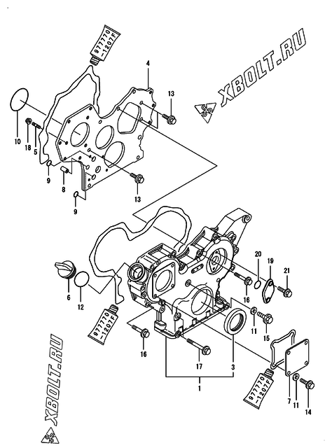  Корпус редуктора двигателя Yanmar 3TNV88-BPAMM