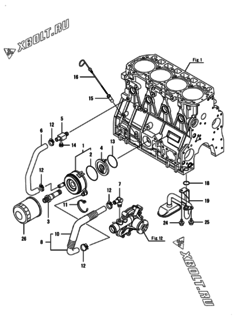  Двигатель Yanmar 4TNV98T-GPGEC, узел -  Система смазки 