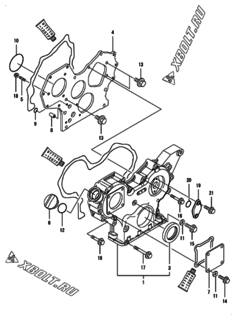  Двигатель Yanmar 4TNV88-BPAMM, узел -  Корпус редуктора 
