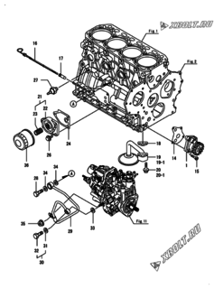  Двигатель Yanmar 4TNV88-BPAMM, узел -  Система смазки 