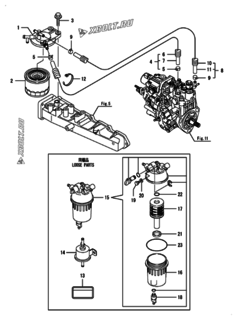  Двигатель Yanmar 4TNV88-BPAMM, узел -  Топливопровод 