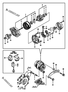  Двигатель Yanmar 4TNV88-BPAMM, узел -  Генератор 