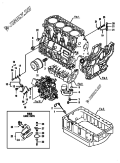  Двигатель Yanmar 4TNV98-ZNCR2L, узел -  Система смазки 