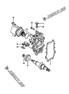  Двигатель Yanmar 4TNV98-ZNCR2L, узел -  Регулятор оборотов 