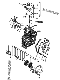  Двигатель Yanmar L100N6FA1T1CAID, узел -  Пусковое устройство 