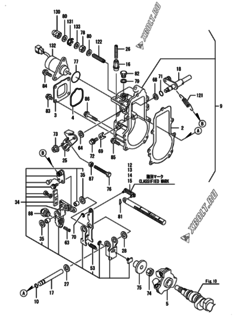  Двигатель Yanmar 3TNV70-XZN, узел -  Регулятор оборотов 