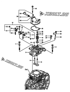  Двигатель Yanmar L70N5EA1C1EAAR, узел -  Головка блока цилиндров (ГБЦ) 