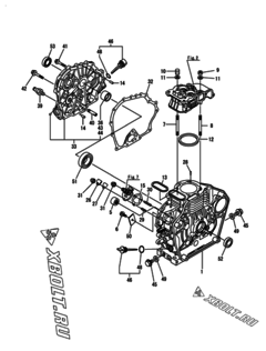  Двигатель Yanmar L48N5EA1C1JAS1, узел -  Блок цилиндров 