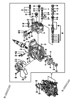  Двигатель Yanmar 4TNV88-BKCP, узел -  Топливный насос высокого давления (ТНВД) 