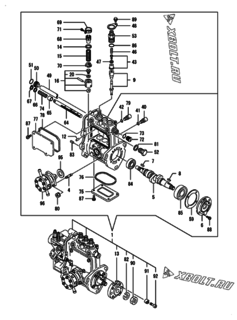  Двигатель Yanmar 3TNV76-GPGEC, узел -  Топливный насос высокого давления (ТНВД) 