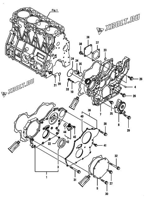  Корпус редуктора двигателя Yanmar 4TNV98-GPGEC