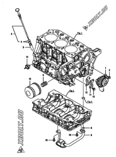  Двигатель Yanmar 3TNM72-GHFCL, узел -  Система смазки 