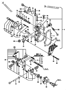  Двигатель Yanmar 3TNM72-GHFCL, узел -  Регулятор оборотов 