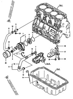  Двигатель Yanmar 4TNV98T-ZXNMS, узел -  Система смазки 