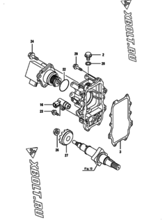  Двигатель Yanmar 4TNV98T-ZXNMS, узел -  Регулятор оборотов 