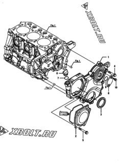  Двигатель Yanmar 3TNM72-GWG, узел -  Корпус редуктора 