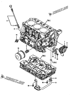  Двигатель Yanmar 3TNM72-GWG, узел -  Система смазки 