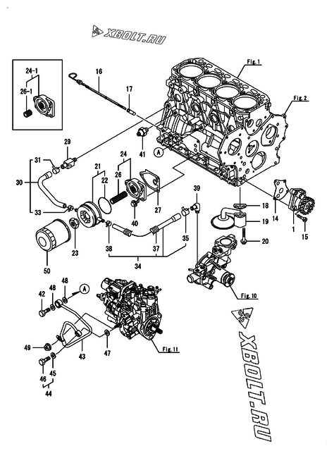  Система смазки двигателя Yanmar 4TNV88-BKNKR3
