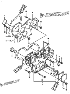  Двигатель Yanmar 4TNV84T-ZXKVA, узел -  Корпус редуктора 